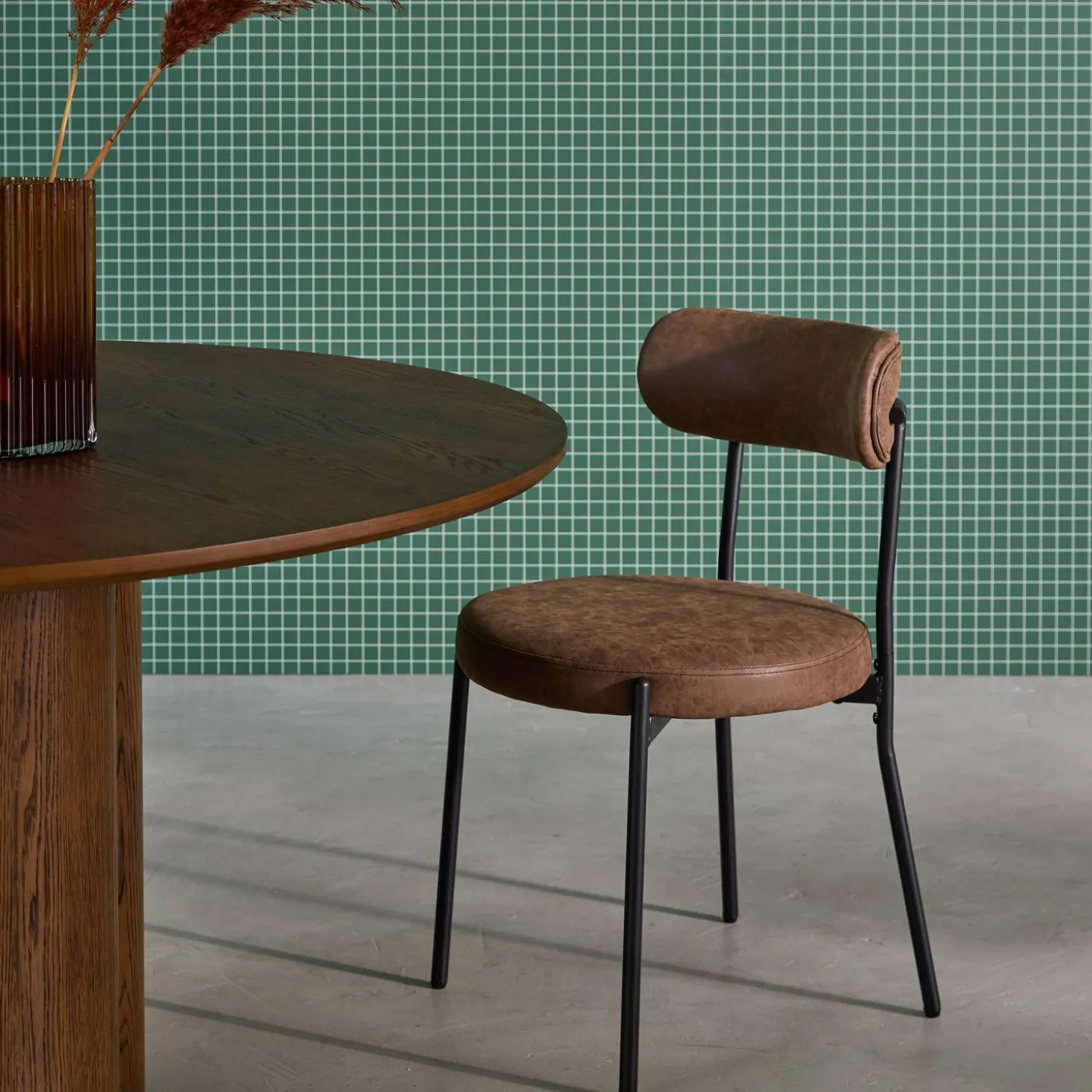 Metaal en kunstleer stoel (set van 2)