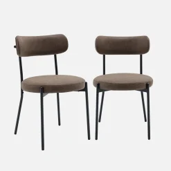 Metaal en kunstleer stoel (set van 2)