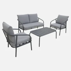 Metalen loungeset, 4 zits