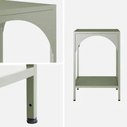 Metalen nachtkastje, industriële bijzettafel