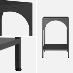Metalen nachtkastje, industriële bijzettafel