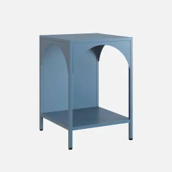 Metalen nachtkastje, industriële bijzettafel