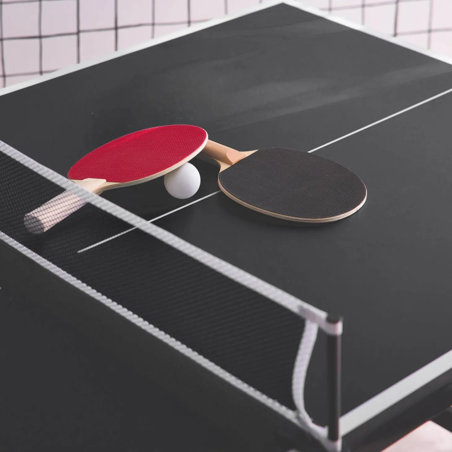 Mini opvouwbare binnen tafeltennistafel, met 2 rackets en 3 balletjes