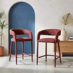 Moderne barkruk van stof (set van 2)