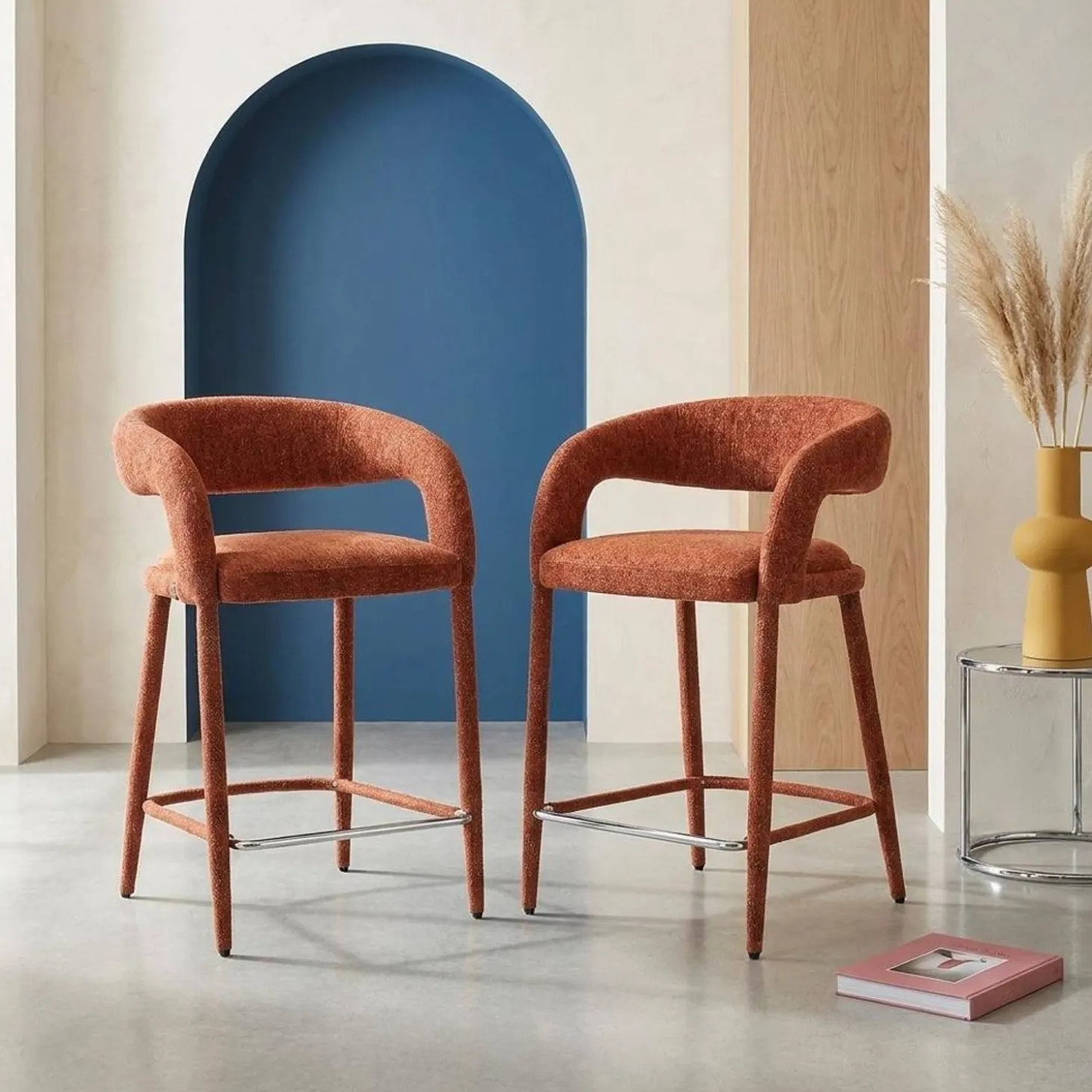 Moderne barkruk van stof (set van 2)