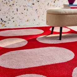 Modern interieurtapijt, rood