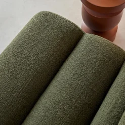 Modulaire bank getextureerde bouclé 3 zitplaatsen met voetenbankje