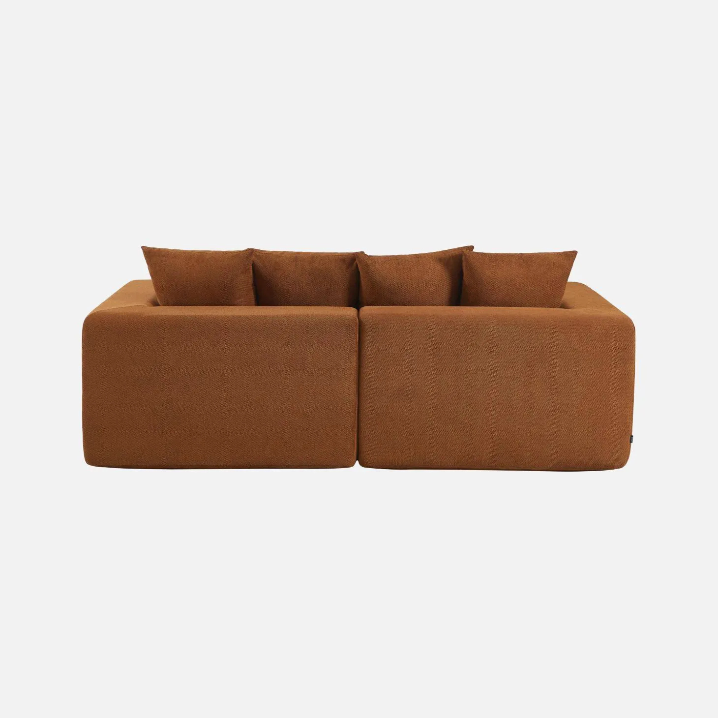 Modulaire bank van chenille stof met 3 zitplaatsen