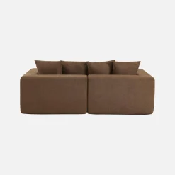 Modulaire bank van chenille stof met 3 zitplaatsen