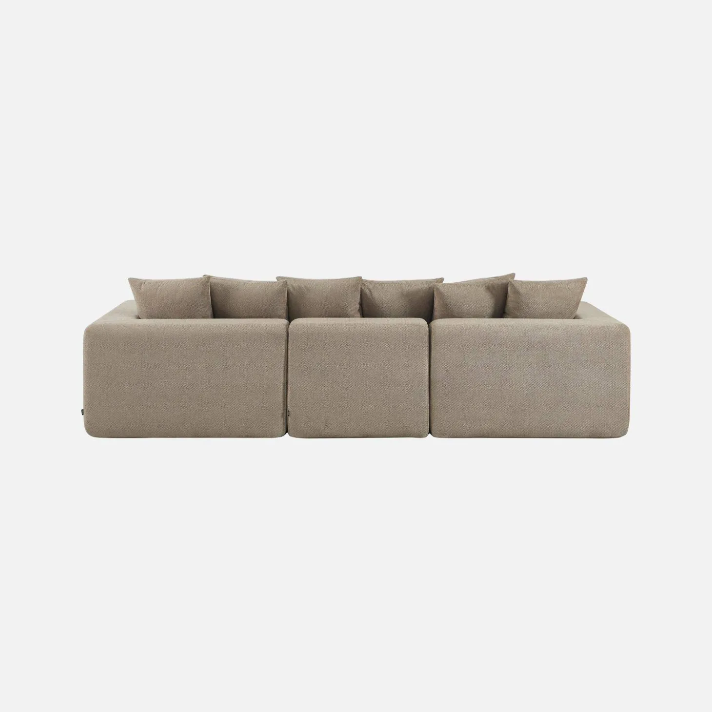 Modulaire bank van chenille stof met 4 zitplaatsen