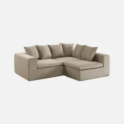 Modulaire bank van chenille stof met 4 zitplaatsen