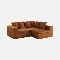 Modulaire bank van chenille stof met 4 zitplaatsen