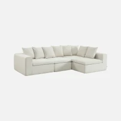 Modulaire bank van chenille stof met 5 zitplaatsen