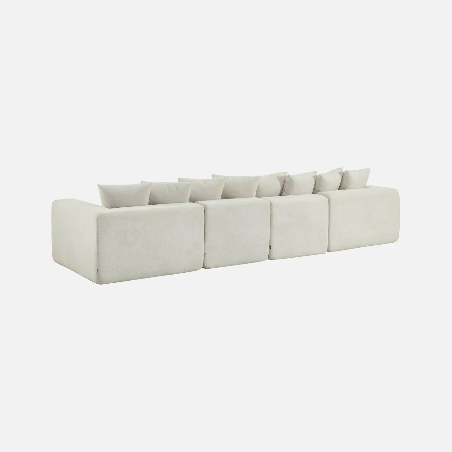 Modulaire bank van chenille stof met 5 zitplaatsen