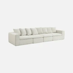 Modulaire bank van chenille stof met 5 zitplaatsen