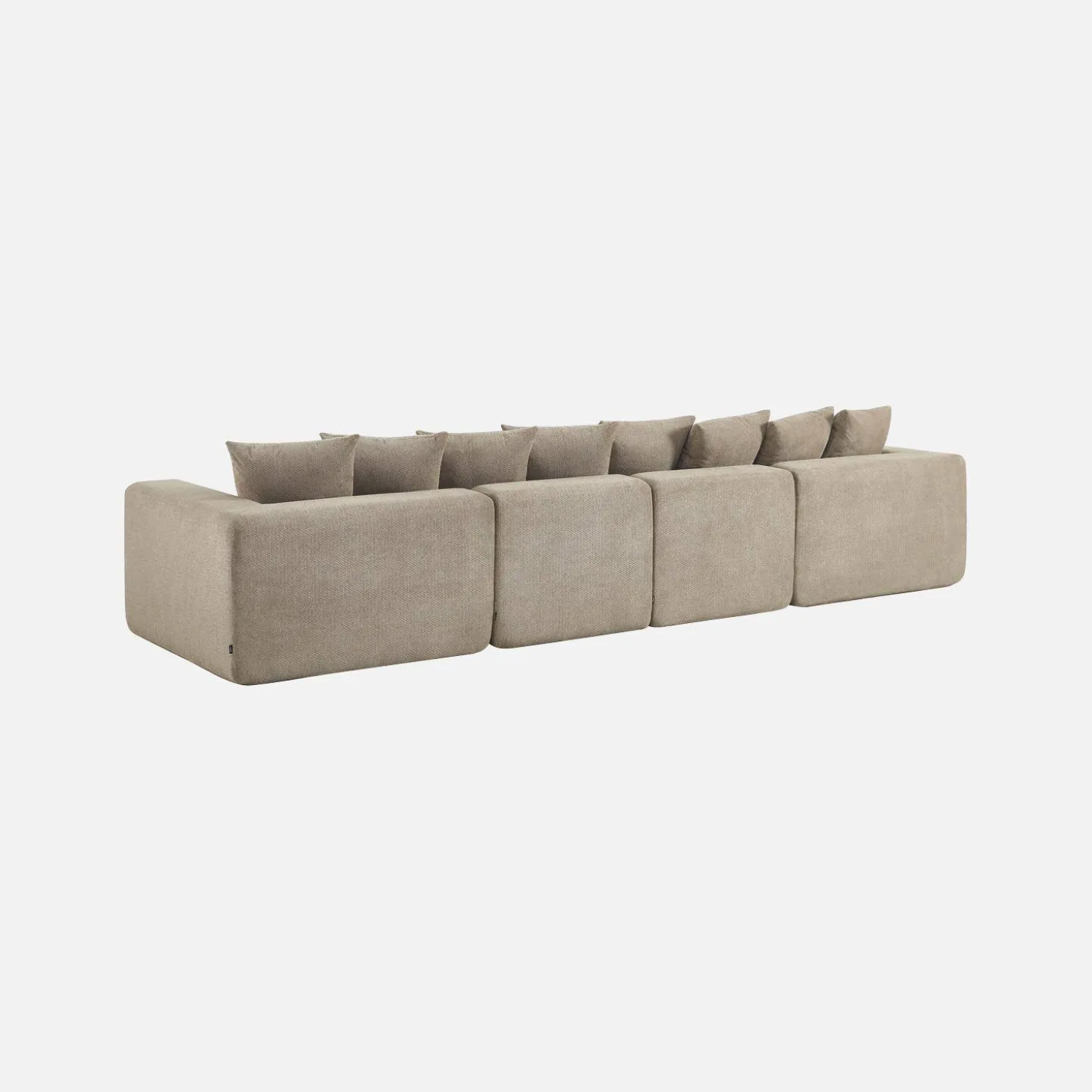 Modulaire bank van chenille stof met 5 zitplaatsen