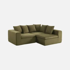 Modulaire bank van chenille stof met 4 zitplaatsen
