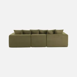 Modulaire bank van chenille stof met 4 zitplaatsen