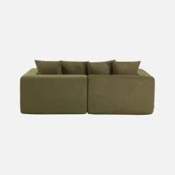 Modulaire bank van chenille stof met 3 zitplaatsen