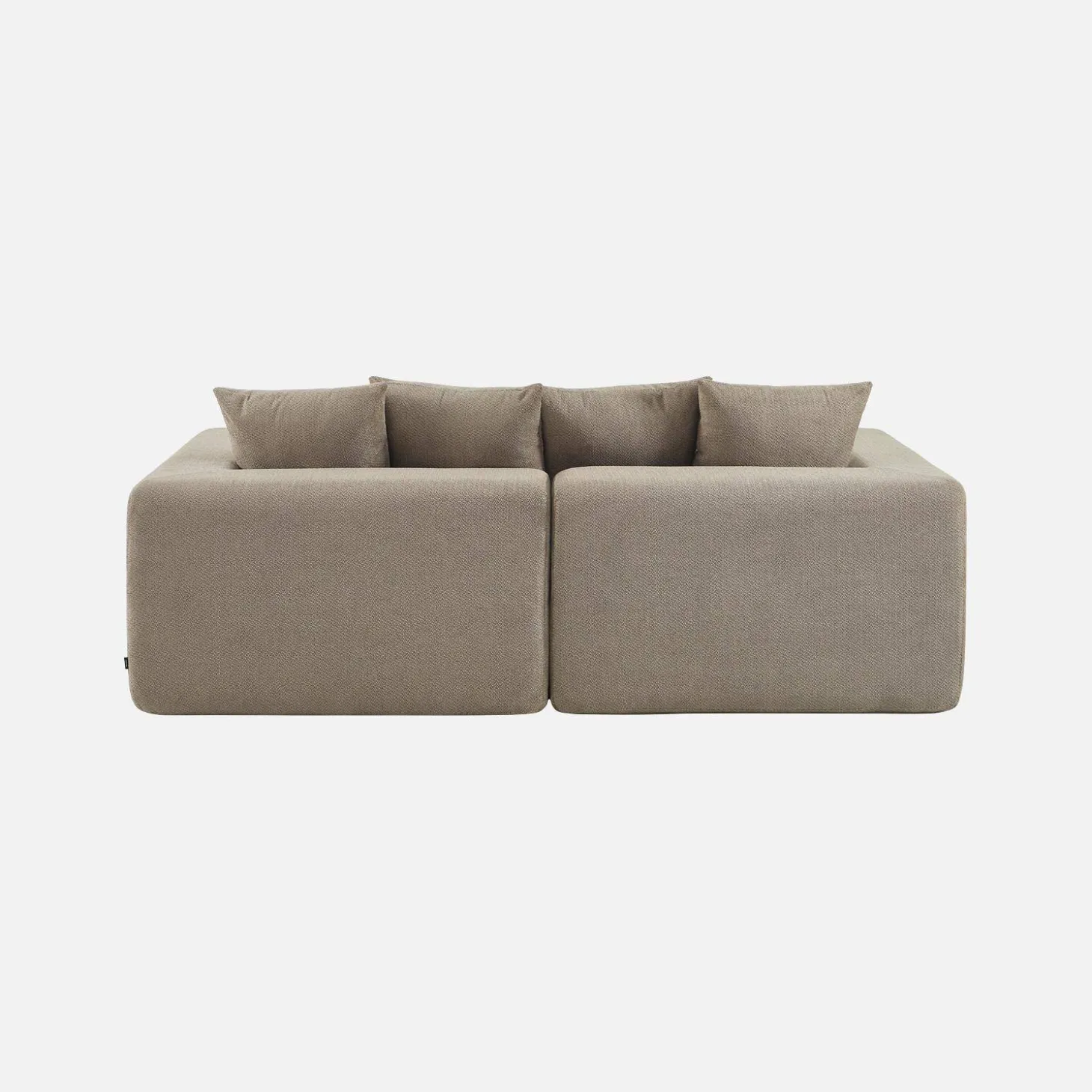Modulaire bank van chenille stof met 3 zitplaatsen