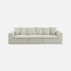 Modulaire bank van chenille stof met 4 zitplaatsen