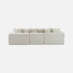 Modulaire bank van chenille stof met 4 zitplaatsen