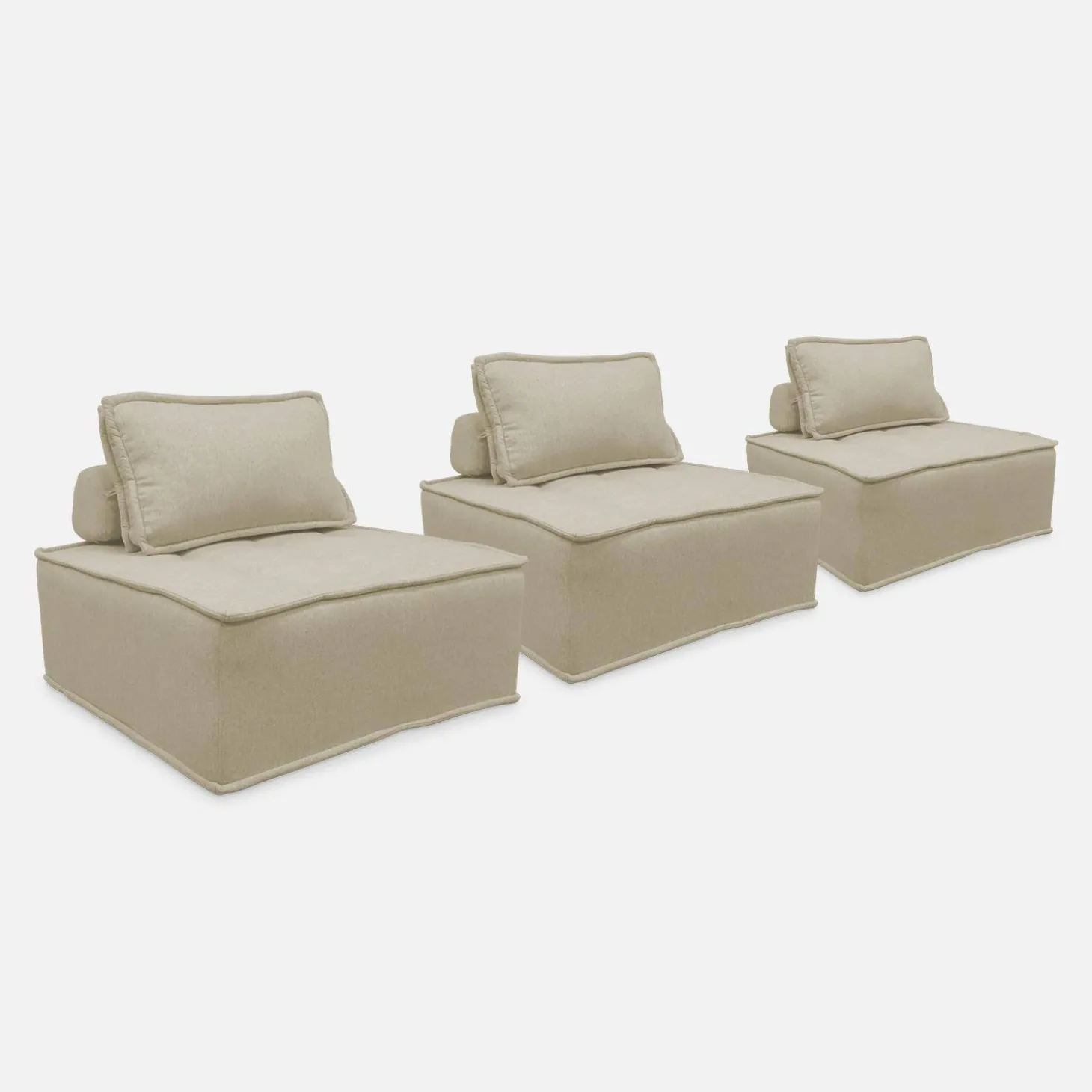 Modulaire fauteuils in stof (Set van 3)