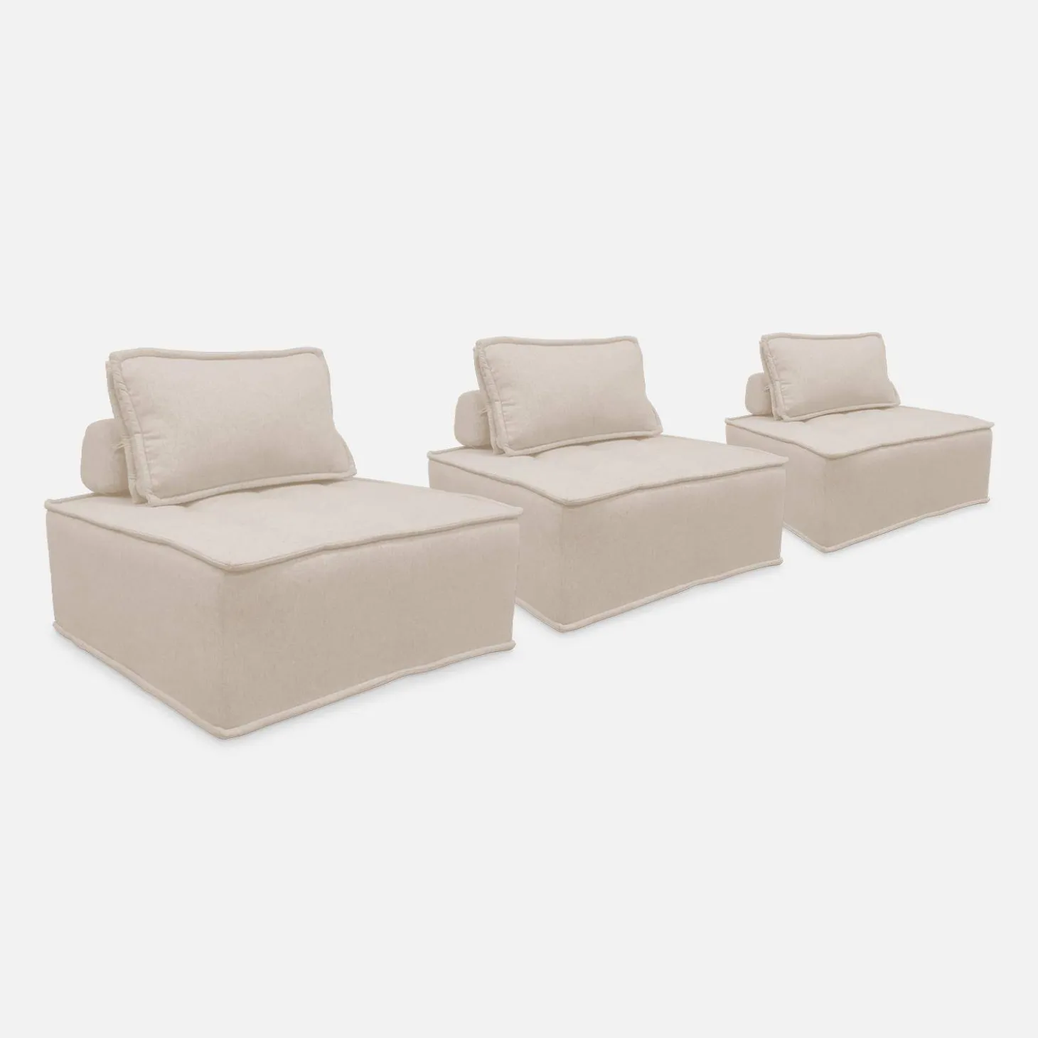 Modulaire fauteuils in stof (Set van 3)