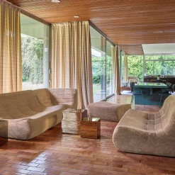 Modulaire fauteuils 7-zits hoekbank met voetenbankje corduroy