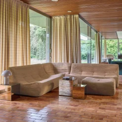 Modulaire fauteuils 7-zits hoekbank met voetenbankje corduroy