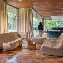 Modulaire fauteuils 7-zits hoekbank met voetenbankje corduroy