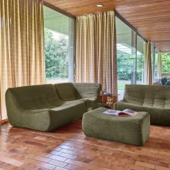 Modulaire fauteuils 5-zits hoekbank met voetenbankje corduroy