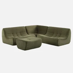 Modulaire fauteuils 5-zits hoekbank met voetenbankje corduroy
