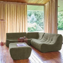 Modulaire fauteuils 5-zits hoekbank met voetenbankje corduroy