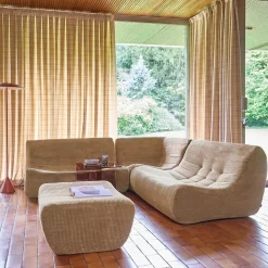 Modulaire fauteuils 5-zits hoekbank met voetenbankje corduroy