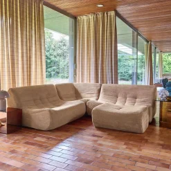 Modulaire fauteuils 5-zits hoekbank met voetenbankje corduroy