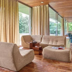 Modulaire fauteuils 5-zits hoekbank met voetenbankje corduroy