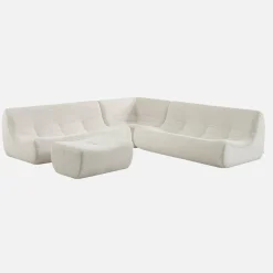 Modulaire fauteuils 7-zits hoekbank met voetenbankje corduroy