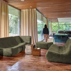 Modulaire fauteuils 7-zits hoekbank met voetenbankje corduroy