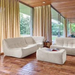 Modulaire fauteuils 5-zits hoekbank met voetenbankje corduroy
