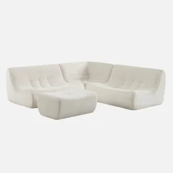 Modulaire fauteuils 5-zits hoekbank met voetenbankje corduroy