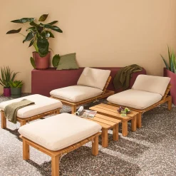 Modulaire loungeset 2-4 plaatsen meerdere posities en tafeltjes