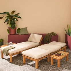 Modulaire loungeset 2-4 plaatsen meerdere posities en tafeltjes
