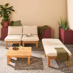 Modulaire loungeset 2-4 plaatsen meerdere posities en tafeltjes