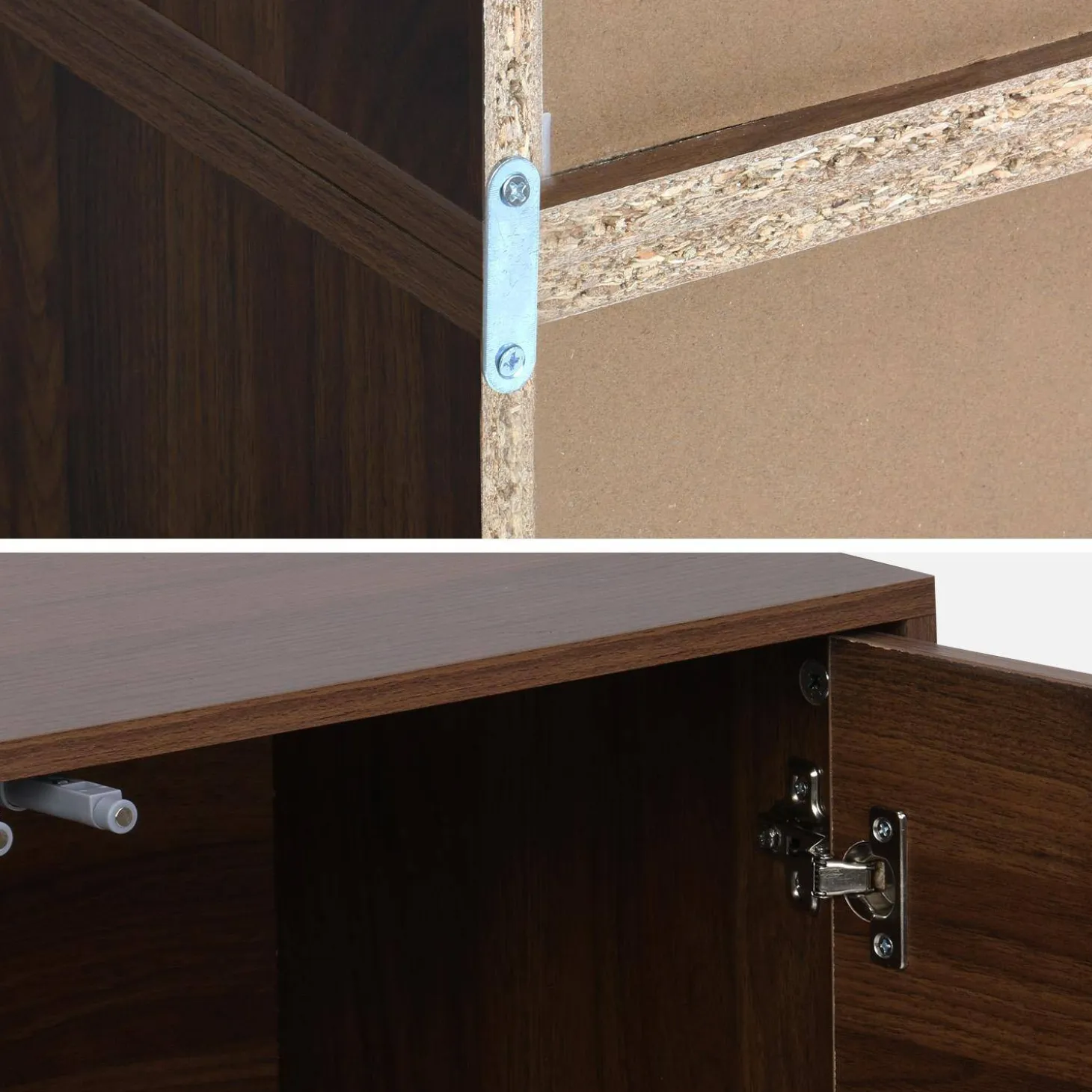 Modulaire opbergmodule houtdecor 3 modules - 2 deuren en planken