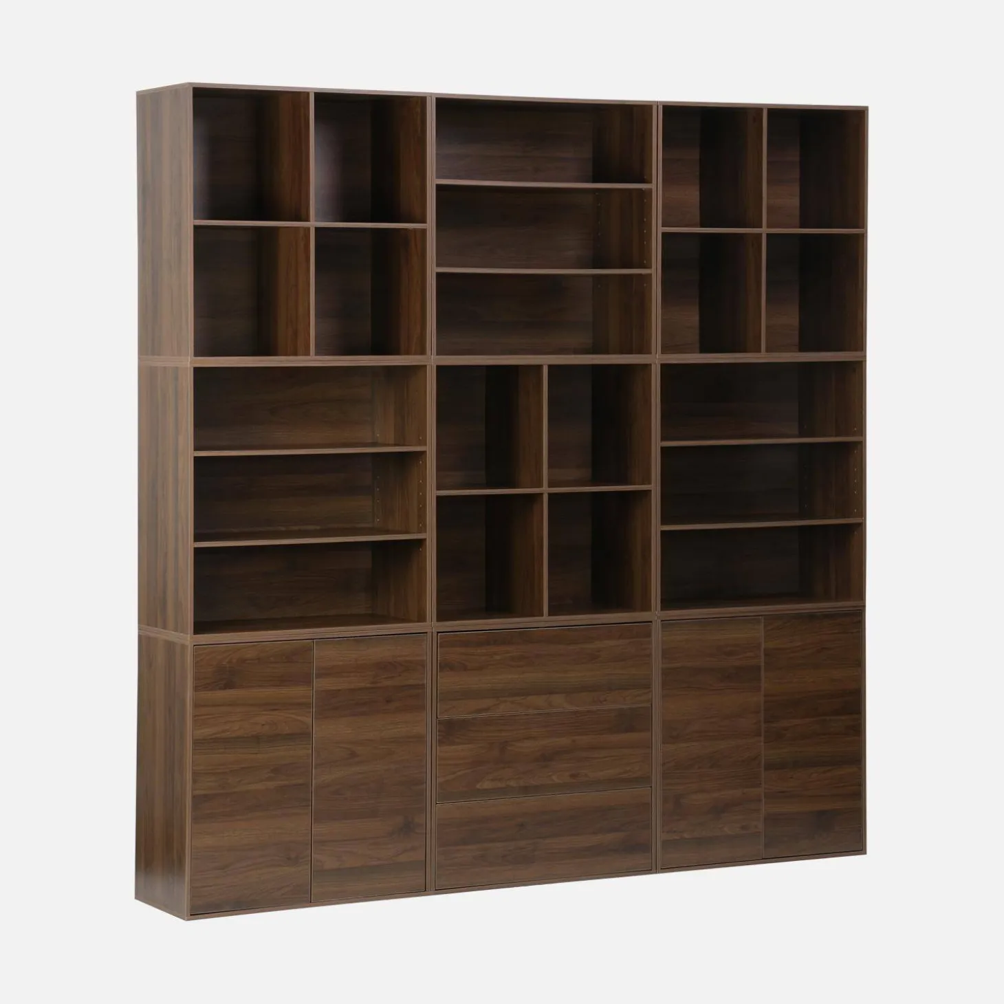 Modulaire opbergmodule houtdecor 9 modules - 4 deuren 3 lades