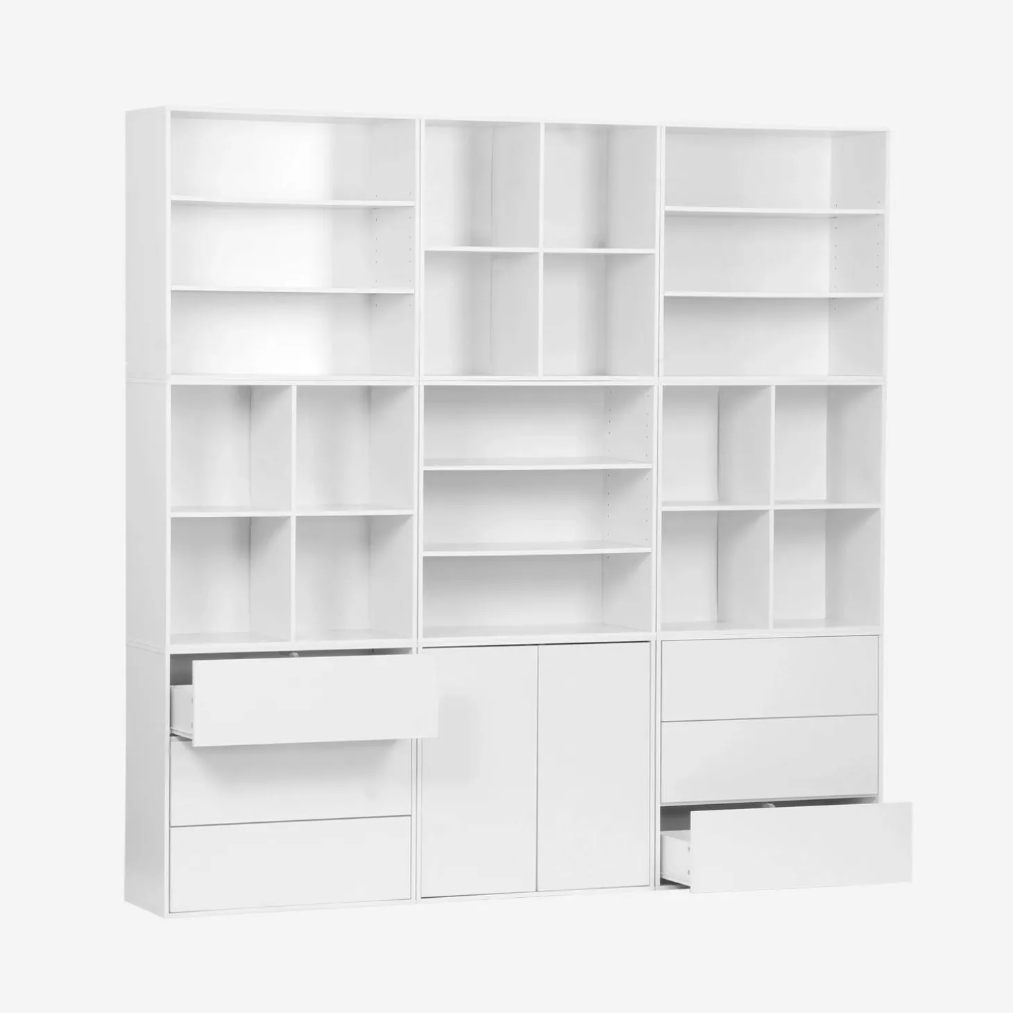 Modulaire opbergmodule houtdecor 9 modules - 2 deuren 6 lades