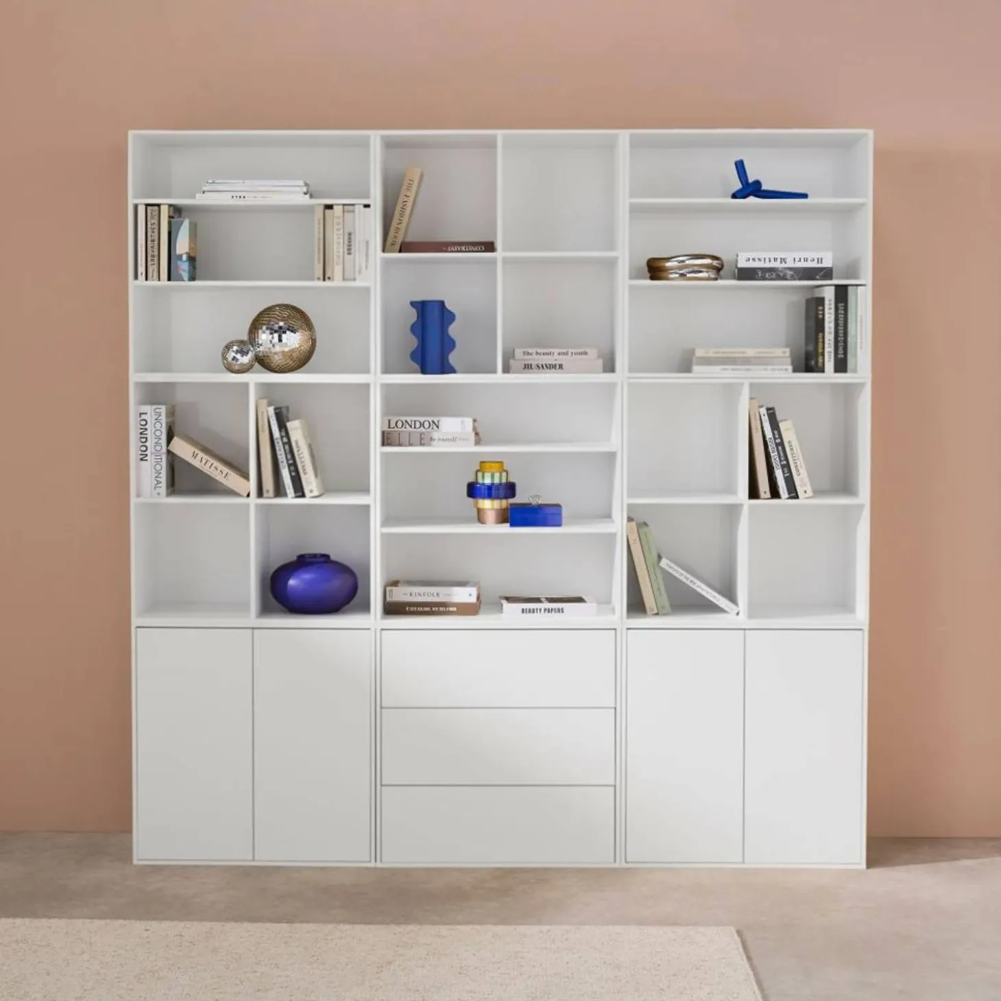 Modulaire opbergmodule houtdecor 9 modules - 4 deuren 3 lades