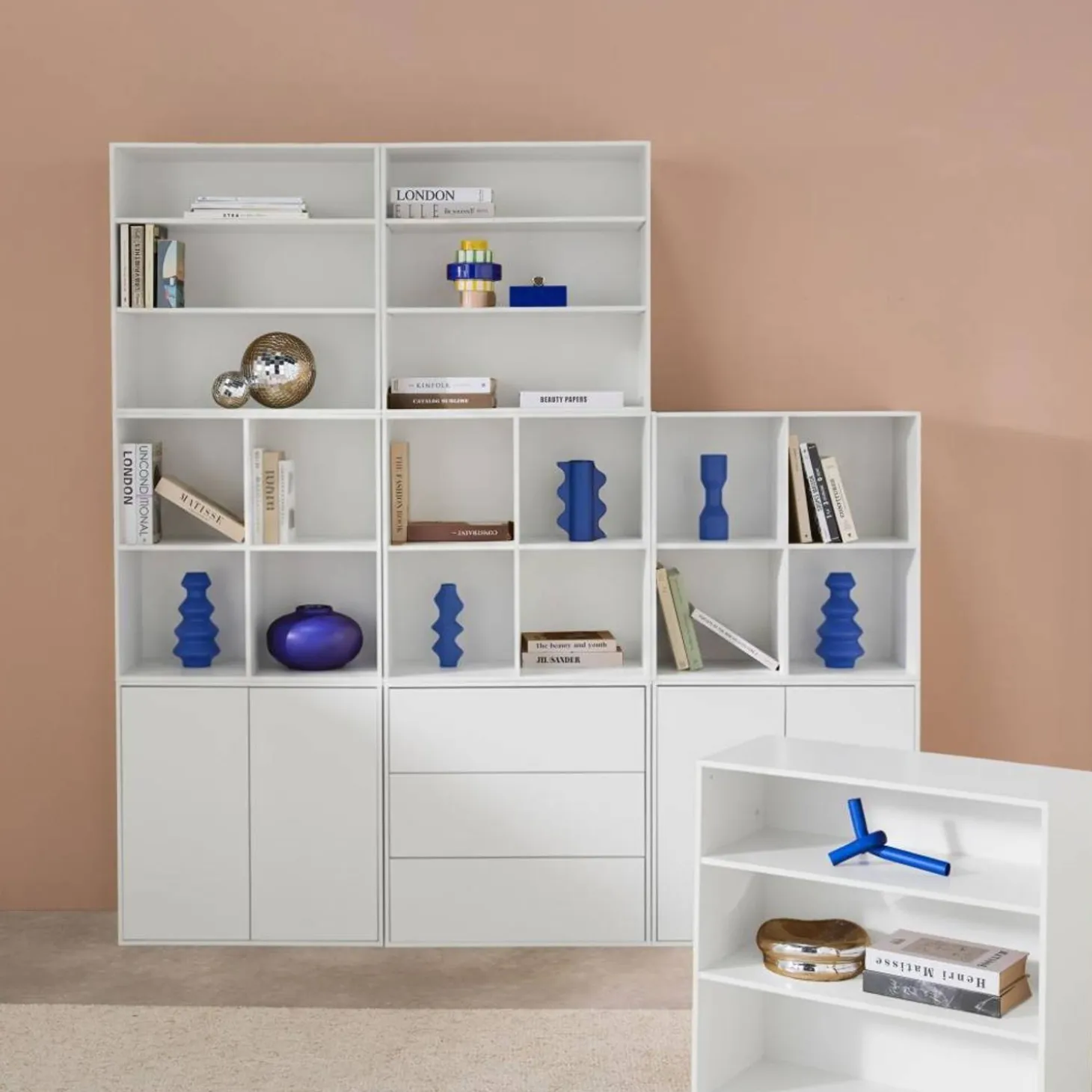 Modulaire opbergmodule houtdecor 9 modules - 4 deuren 3 lades