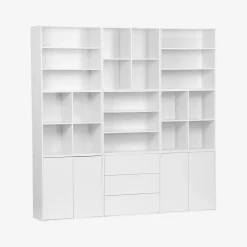 Modulaire opbergmodule houtdecor 9 modules - 4 deuren 3 lades